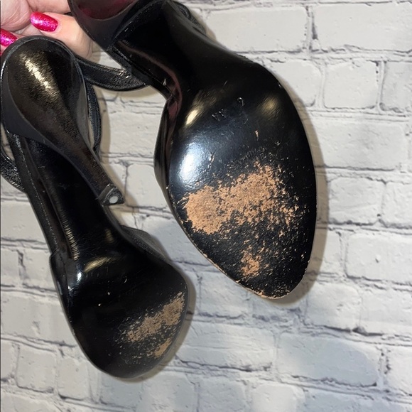 Christian Dior Vintage 90’s Souliers Black and Red Slingback Heels sz6 - Picture 6 of 7